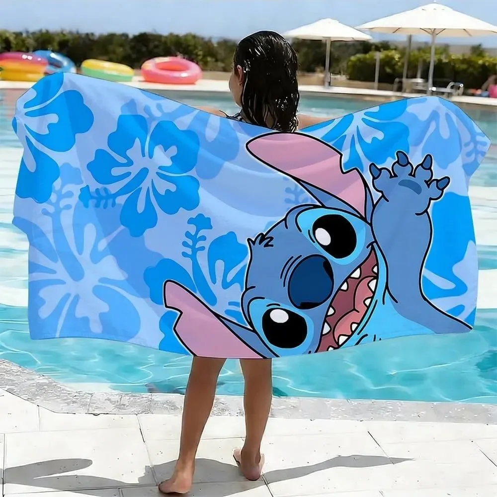 Stitch Poster Beach Towel 28x55 Soft Absorbent Bath Towel Home Pool Travel